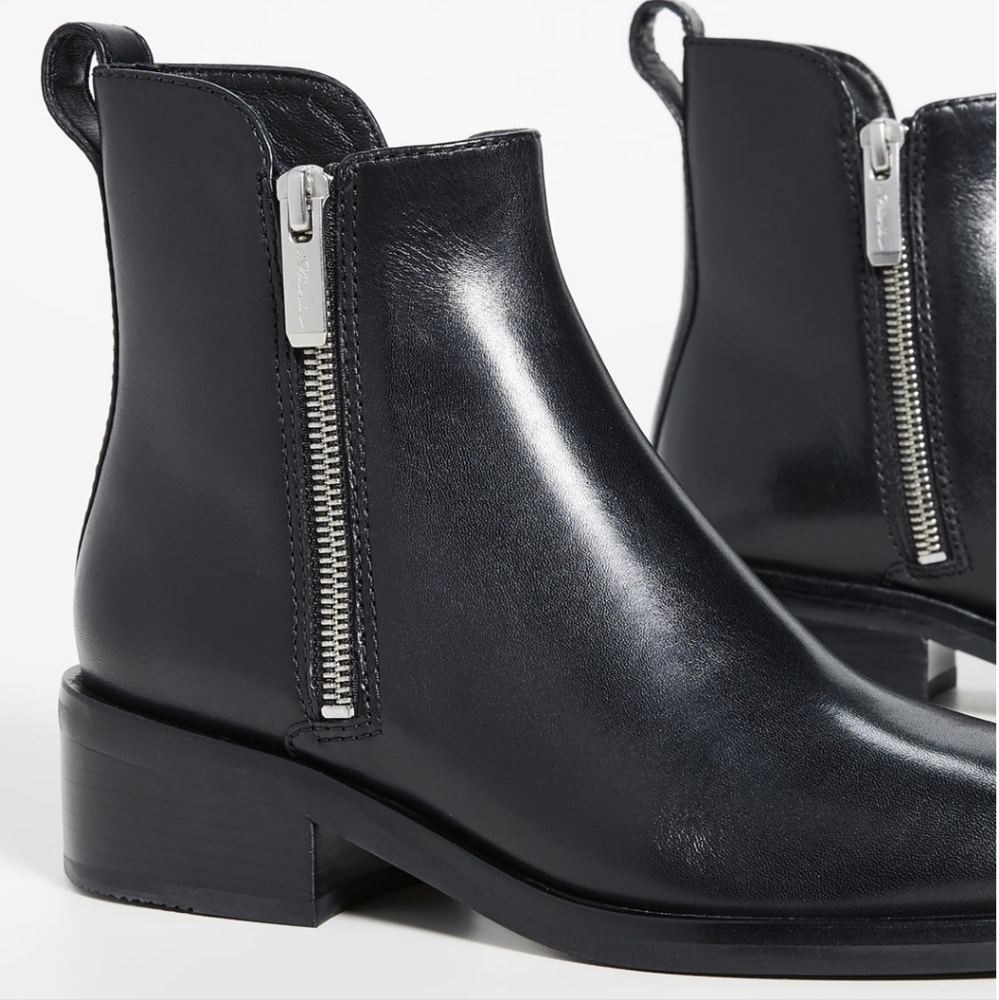 NWT$525 3.1 Phillip Lim Alexa Leather Ankle Bootie Dual Side Zippers Boots 38.5 - Picture 3 of 17